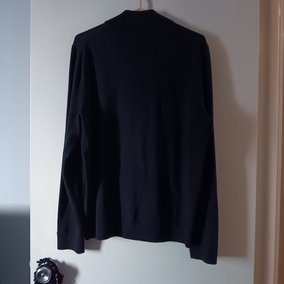 Stylish NORDSTROM Black Washable Merino Wool Classic 1/4 Zip Sweater L - Picture 3 of 5